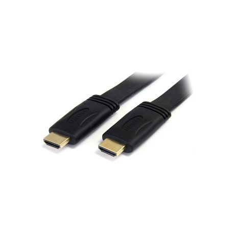 StarTech.com 5m Flat High Speed HDMI Cable with Ethernet Ultra HD 4kx2k - HDMI cable with Ethernet - HDMI male to HDMI male - 5 m - shielded - black - 2