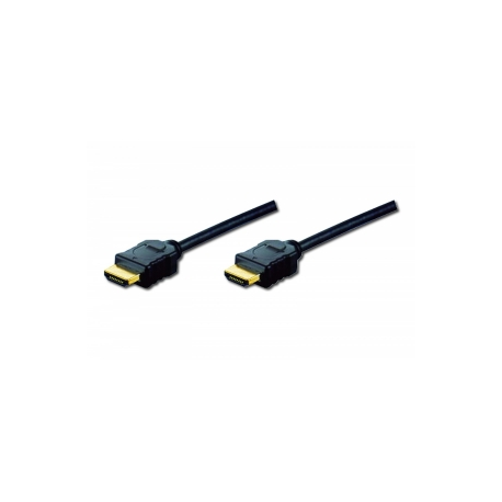 DIGITUS - HDMI cable with Ethernet - HDMI male to HDMI male - 1 m - triple shielded - black - 0