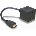 Delock - HDMI adapter - HDMI male to HDMI female - 20 cm