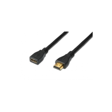 ASSMANN HDMI High Speed - HDMI extension cable with Ethernet - HDMI female to HDMI male - 5 m - triple shielded - black - 0