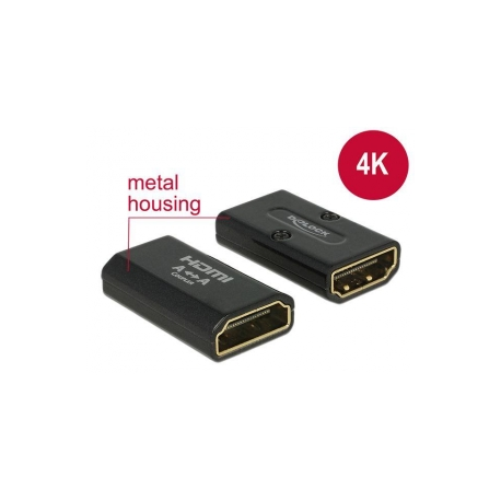 Delock - HDMI coupler - HDMI female to HDMI female - black - 4K support - 0