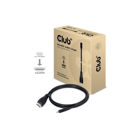 Club 3D CAC-1351 - HDMI cable - micro HDMI male to HDMI male - 1 m - 4K support - 1