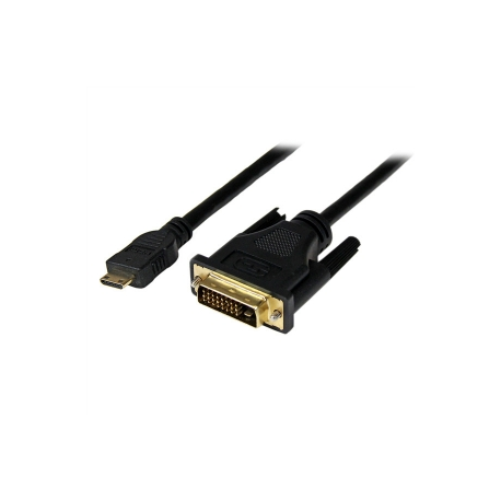 StarTech.com 1m (3.3 ft) Mini HDMI to DVI Cable, DVI-D to HDMI Cable (1920x1200p), 19 Pin HDMI Mini (C) Male to DVI-D Male, Digital Monitor Cable Adapter M / M, Single Link, Black - Mini HDMI to DVI Adapter - Adapter cable - DVI-D male to mini HDMI male - 1 m - shielded - black - for P / N: MSTCDP122HD - 5