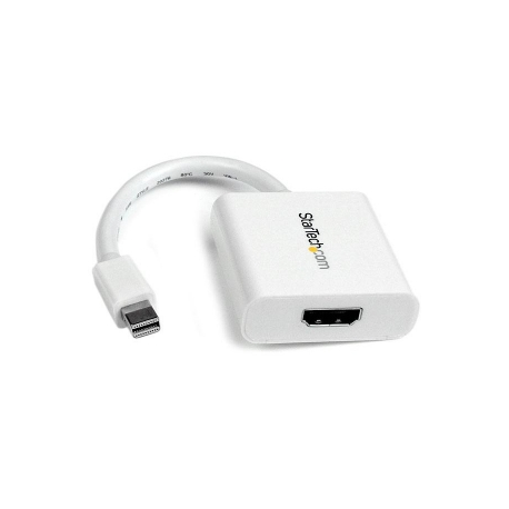 StarTech.com Mini DisplayPort® to HDMI® Video Adapter Converter 1920x1200 - White Mini DP to HDMI Adapter M / F (MDP2HDW) - Adapter - Mini DisplayPort male to HDMI female - 17 cm - white - 1