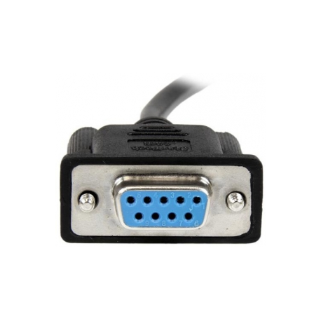 StarTech.com 2m Black DB9 RS232 Serial Null Modem Cable F / F - Null modem cable - DB-9 (F) to DB-9 (F) - 2 m - molded, thumbscrews - black - 2