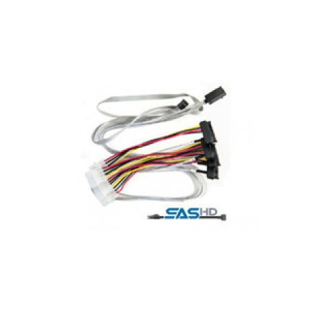 Microchip Adaptec - SAS internal cable - with Sidebands - SAS 6Gbit / s - 4-Lane - 4 x Mini SAS HD (SFF-8643) (M) to 4 PIN internal power, 29 pin internal SAS (SFF-8482) - 80 cm - 0