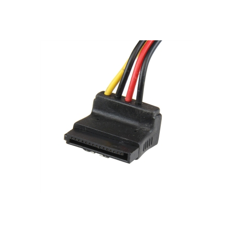 StarTech.com 12in LP4 to 2x Right Angle Latching SATA Power Y Cable Splitter - 4 Pin LP4 to Dual 90 Degree Latching SATA Y Splitter - Power adapter - 4 PIN internal power (M) to SATA power (F) - 30 cm - latched, right-angled connector - for P / N: HSB13SATSASB, HSB1SATSASBA, HSB1SATSASVA, HSB43SATSASB, HSB4SATSASBA, S32M2NGFFPEX - 1