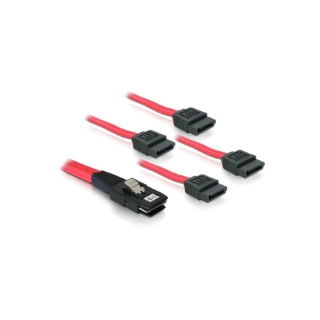 DeLOCK - SATA  /  SAS cable - 36 pin 4i Mini MultiLane (M) to SATA (M) - 1 m - 0