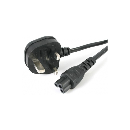 StarTech.com 3ft (1m) UK Laptop Power Cable, BS 1363 to C5 Clover Leaf, 2.5A 250V, 18AWG, Notebook / Laptop Replacement Cord, Printer Cable, UK Laptop Charger Cord, BS 1363 to IEC60320 C5 - Power Brick Cord - Power cable - IEC 60320 C5 to BS 1363 (M) - AC 250 V - 1 m - molded - black - 3