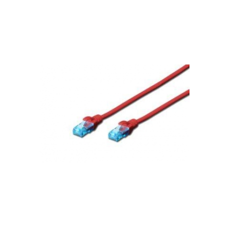 DIGITUS Ecoline - Patch cable - RJ-45 (M) to RJ-45 (M) - 50 cm - UTP - CAT 5e - booted - red - 1