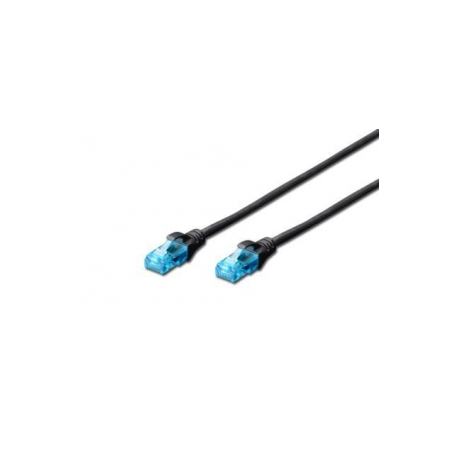 DIGITUS - Patch cable - RJ-45 (M) to RJ-45 (M) - 3 m - UTP - CAT 5e - booted, snagless - black - 0