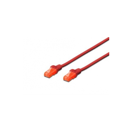 DIGITUS Professional - Patch cable - RJ-45 (M) to RJ-45 (M) - 1 m - UTP - CAT 6e - booted, snagless - red - 0