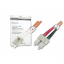 DIGITUS - Patch cable - LC multi-mode (M) to SC multi-mode (M) - 2 m - fibre optic - 50 / 125 micron - OM2 - halogen-free - orange
