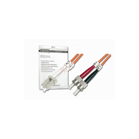 DIGITUS - Patch cable - LC multi-mode (M) to ST multi-mode (M) - 1 m - fibre optic - 50 / 125 micron - OM2 - halogen-free - orange - 1