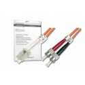 DIGITUS - Patch cable - LC multi-mode (M) to ST multi-mode (M) - 2 m - fibre optic - 50 / 125 micron - OM2 - halogen-free - orange