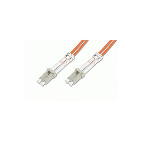 DIGITUS - Patch cable - LC multi-mode (M) to LC multi-mode (M) - 1 m - fibre optic - 50 / 125 micron - OM2 - halogen-free - orange - 1
