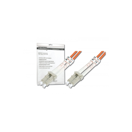 DIGITUS - Patch cable - LC multi-mode (M) to LC multi-mode (M) - 1 m - fibre optic - 50 / 125 micron - OM2 - halogen-free - orange - 2