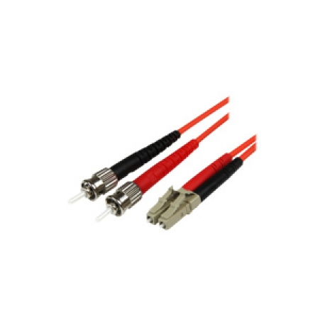 StarTech.com 5m Fiber Optic Cable - Multimode Duplex 50 / 125 - LSZH - LC / ST - OM2 - LC to ST Fiber Patch Cable - Patch cable - ST multi-mode (M) to LC multi-mode (M) - 5 m - fibre optic - duplex - 50  /  125 micron - OM2 - molded - orange - for P / N: MCM1110MMLC - 0