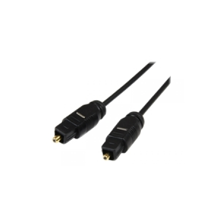 StarTech.com 15 ft Thin Toslink Digital Optical SPDIF Audio Cable - 15ft / 15 Feet Optical Audio Cable (THINTOS15) - Digital audio cable (optical) - SPDIF - TOSLINK male to TOSLINK male - 4.6 m - fibre optic - black - for P / N: FPCEILPTBLP, FPWARTB1M, FPWFXBAT, FPWTLTBAT, HD202A, STNDMTV100, STNDMTV70 - 0