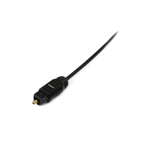 StarTech.com 15 ft Thin Toslink Digital Optical SPDIF Audio Cable - 15ft / 15 Feet Optical Audio Cable (THINTOS15) - Digital audio cable (optical) - SPDIF - TOSLINK male to TOSLINK male - 4.6 m - fibre optic - black - for P / N: FPCEILPTBLP, FPWARTB1M, FPWFXBAT, FPWTLTBAT, HD202A, STNDMTV100, STNDMTV70 - 1