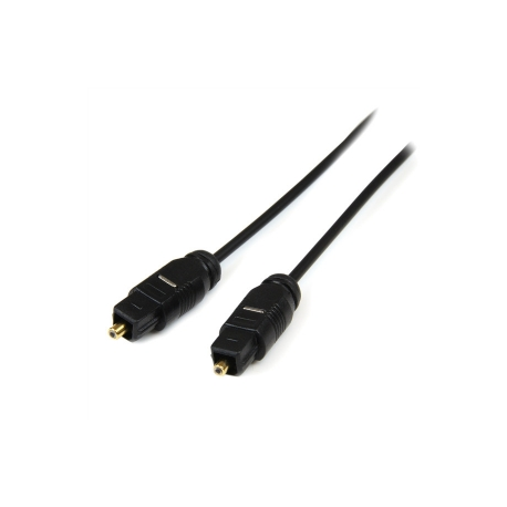 StarTech.com 15 ft Thin Toslink Digital Optical SPDIF Audio Cable - 15ft / 15 Feet Optical Audio Cable (THINTOS15) - Digital audio cable (optical) - SPDIF - TOSLINK male to TOSLINK male - 4.6 m - fibre optic - black - for P / N: FPCEILPTBLP, FPWARTB1M, FPWFXBAT, FPWTLTBAT, HD202A, STNDMTV100, STNDMTV70 - 2