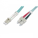 DIGITUS - Patch cable - LC multi-mode (M) to SC multi-mode (M) - 5 m - fibre optic - 50 / 125 micron - OM3 - booted, halogen-free - aqua