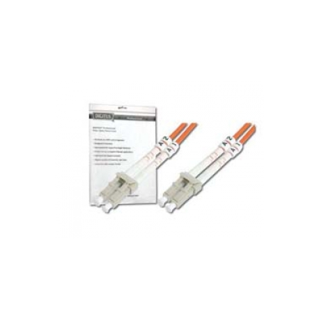 DIGITUS - Patch cable - LC multi-mode (M) to LC multi-mode (M) - 3 m - fibre optic - 50 / 125 micron - OM2 - halogen-free - orange - 0