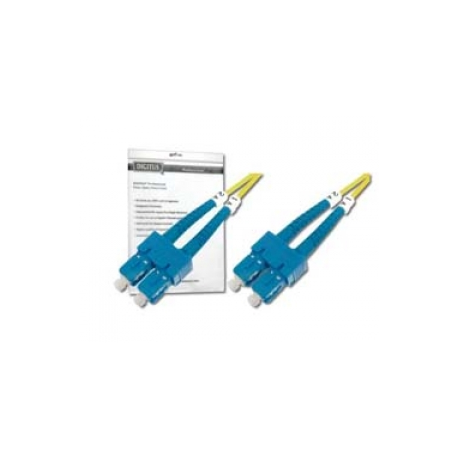 DIGITUS - Patch cable - SC single-mode (M) to SC single-mode (M) - 2 m - fibre optic - 9 / 125 micron - OS1 - halogen-free - yellow - 0