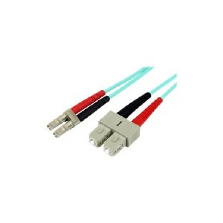StarTech.com 2m Fiber Optic Cable - 10 Gb Aqua - Multimode Duplex 50 / 125 - LSZH - LC / SC - OM3 - LC to SC Fiber Patch Cable (A50FBLCSC2) - Patch cable - LC multi-mode (M) to SC multi-mode (M) - 2 m - fibre optic - duplex - 50  /  125 micron - aqua - 0