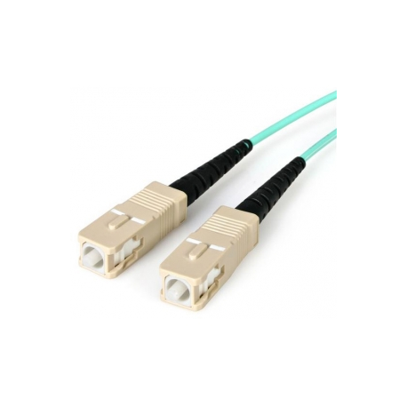 StarTech.com 2m Fiber Optic Cable - 10 Gb Aqua - Multimode Duplex 50 / 125 - LSZH - LC / SC - OM3 - LC to SC Fiber Patch Cable (A50FBLCSC2) - Patch cable - LC multi-mode (M) to SC multi-mode (M) - 2 m - fibre optic - duplex - 50  /  125 micron - aqua - 1