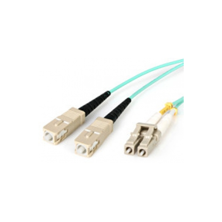 StarTech.com 2m Fiber Optic Cable - 10 Gb Aqua - Multimode Duplex 50 / 125 - LSZH - LC / SC - OM3 - LC to SC Fiber Patch Cable (A50FBLCSC2) - Patch cable - LC multi-mode (M) to SC multi-mode (M) - 2 m - fibre optic - duplex - 50  /  125 micron - aqua - 3