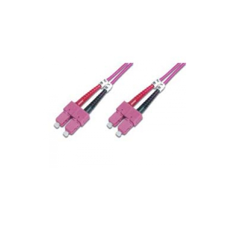 DIGITUS Professional - Patch cable - SC multi-mode (M) to SC multi-mode (M) - 1 m - fibre optic - duplex - 50 / 125 micron - OM4 - booted, halogen-free - aqua - 0