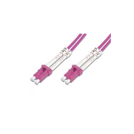 DIGITUS - Patch cable - LC multi-mode (M) to LC multi-mode (M) - 2 m - fibre optic - duplex - 50 / 125 micron - OM4 - halogen-free - purple, RAL 4003 - 0