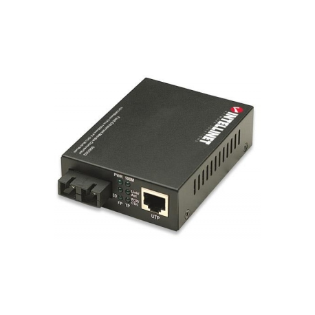 Intellinet Fast Ethernet Media Converter, 10 / 100Base-Tx to 100Base-Fx (SC) Multi-Mode, 2 km (1.24 mi) - Fibre media converter - 100Mb LAN - 10Base-T, 100Base-FX, 100Base-TX - RJ-45  /  SC multi-mode - up to 2 km - 1310 nm - 4