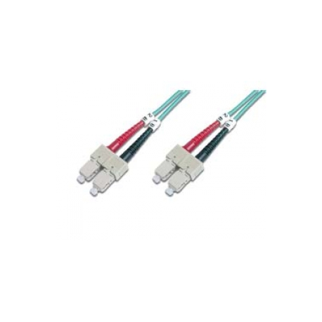 DIGITUS Professional - Patch cable - SC multi-mode (M) to SC multi-mode (M) - 2 m - fibre optic - duplex - 50  /  125 micron - OM4 - halogen-free - RAL 4003 - 0