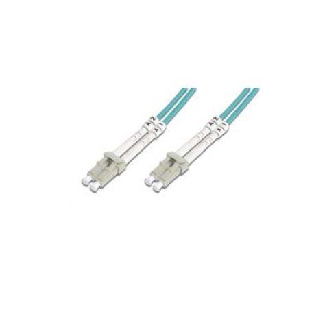 DIGITUS - Patch cable - LC multi-mode (M) to LC multi-mode (M) - 3 m - fibre optic - duplex - 50 / 125 micron - OM4 - halogen-free - aqua - 0