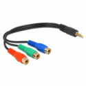 Delock - Video cable - component video - RCA x 3 female to 4-pole mini jack male - 24 cm - black