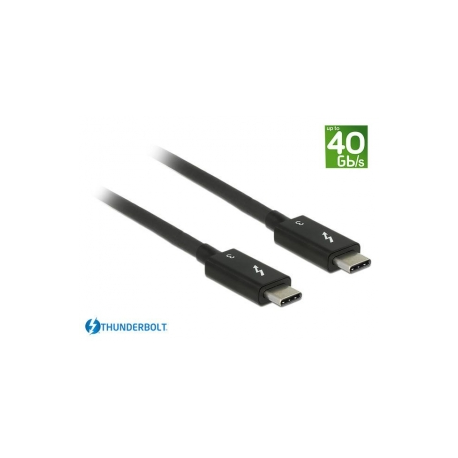DeLOCK - Thunderbolt cable - USB-C (M) to USB-C (M) - USB 3.1 Gen 2  /  Thunderbolt 3  /  DisplayPort 1.2a - 20 V - 5 A - 50 cm - 4K support - black - 0