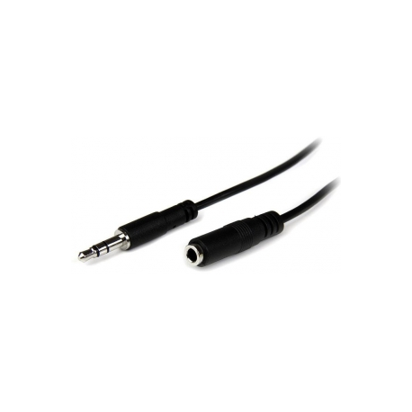StarTech.com 1m Slim 3.5mm Stereo Extension Audio Cable - M / F - Mini stereo Extension - 3.5mm Extension - heaDPhone Ext cord (MU1MMFS) - Audio extension cable - stereo mini jack male to stereo mini jack female - 1 m - black - for P / N: MU15MMS, MU6MMS, SV211DPUA, SV211DPUA4K, SV211HDUA4K - 3