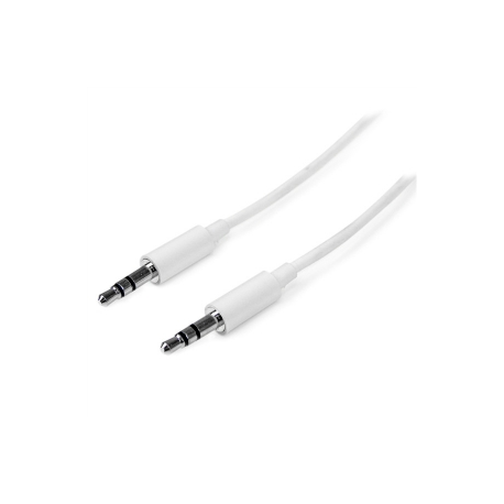 StarTech.com 2m White Slim 3.5mm Stereo Audio Cable - 3.5mm Audio Aux Stereo - Male to Male Headphone Cable - 2x 3.5mm Mini Jack (M) White (MU2MMMSWH) - Audio cable - stereo mini jack male to stereo mini jack male - 2 m - white - 2