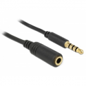 Delock - Headset extension cable - 4-pole mini jack male to 4-pole mini jack female - 5 m - black