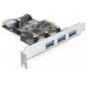DeLock PCI Express Card > 3 x external + 1 x internal USB 3.0 - USB adapter - PCIe 2.0 - USB, USB 2.0, USB 3.0 - 4 ports