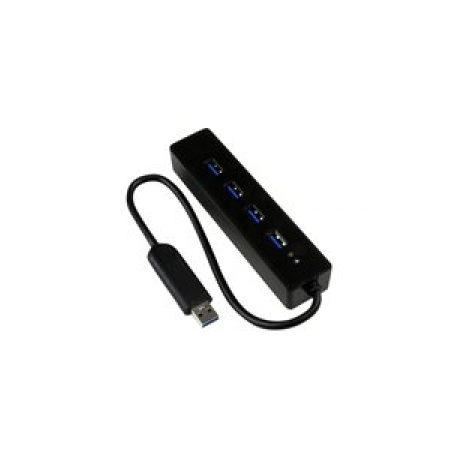 StarTech.com 4-Port USB 3.0 Hub with Built-in Cable - SuperSpeed Laptop USB Hub - Portable USB Splitter - Mini USB Hub (ST4300PBU3) - Hub - 4 x SuperSpeed USB 3.0 - desktop - for P / N: FCREADMICRO3, MSDREADU3CA - 0