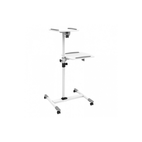 Techly Universal projector / notebook trolley with two shelves, white - 0