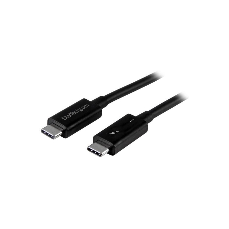 StarTech.com 20Gbps Thunderbolt 3 Cable - 6.6ft / 2m - Black - 4K 60Hz - Certified TB3 USB-C to USB-C Charger Cord w / 100W Power Delivery (TBLT3MM2M) - Thunderbolt cable - USB-C (M) to USB-C (M) - Thunderbolt 3 / USB / DisplayPort - 2 m - black - for P / N: CDP2HDUACP, CDP2HDUACPW, MST30C2DPPD - 2