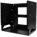 StarTech.com 8U Open Frame Wall Mount Network Rack w /  Built in Shelf - 2-Post Adjustable Depth (12" to 18") Equipment Rack - 75.2lbs (WALLSHELF8U) - Rack (wall mount) - black - 8U - 19" - for P / N: CABSCRWS1032