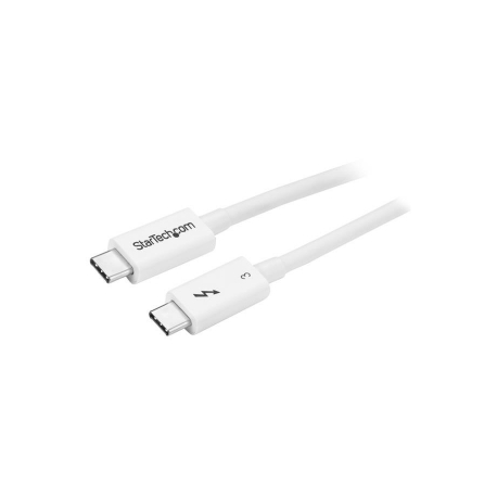 StarTech.com 40Gbps Thunderbolt 3 Cable - 1.6ft / 0.5m - White - 5k 60Hz / 4k 60Hz - Certified TB3 USB-C Charger Cord w /  100W Power Delivery (TBLT34MM50CW) - Thunderbolt cable - USB-C (M) to USB-C (M) - USB 3.1 Gen 2  /  Thunderbolt 3  /  DisplayPort 1.2 - 50 cm - 4K support - white - for P / N: CDP2HDUACP, CDP2HDUACPW, PEXUSB321C, TB33A1C - 1