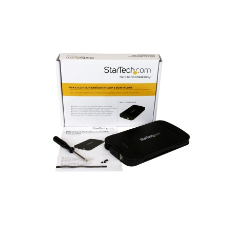 StarTech.com 2.5" Hard Drive Enclosure - Supports UASP - SATA 6Gbps - USB 3.0 External Hard Drive Enclosure - SSD / HDD Enclosure (S2510BMU33) - Storage enclosure - 2.5" - SATA 6Gb / s - USB 3.0 - black - for P / N: HB30C1A1CPD, HB30C3AGEPD, HB30C3APDW, HB30C4ABW, HB30C4AFPD, USBDUPE115, USBDUPE17 - 2