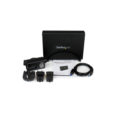 StarTech.com 3.5in Black Aluminum USB 3.0 External SATA III SSD  /  HDD Enclosure with UASP for SATA 6Gbps - 3.5" SATA Hard Drive Enclosure (S3510BMU33) - Storage enclosure - 3.5" - SATA 6Gb / s - USB 3.0 - black - for P / N: SVA12M2NEUA, SVA12M5NA, USBDUP15, USBDUPE115, USBDUPE17 - 3