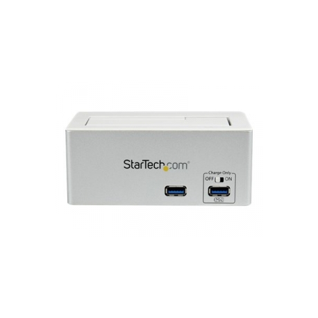 StarTech.com USB 3.0 SATA HDD Docking Station w /  Fast Charge USB Hub & UASP - Storage controller - 2.5", 3.5" - SATA 6Gb / s - USB 3.0 - white & silver - for P / N: SVA12M5NA, USBDUP15, USBDUPE115, USBDUPE17 - 0